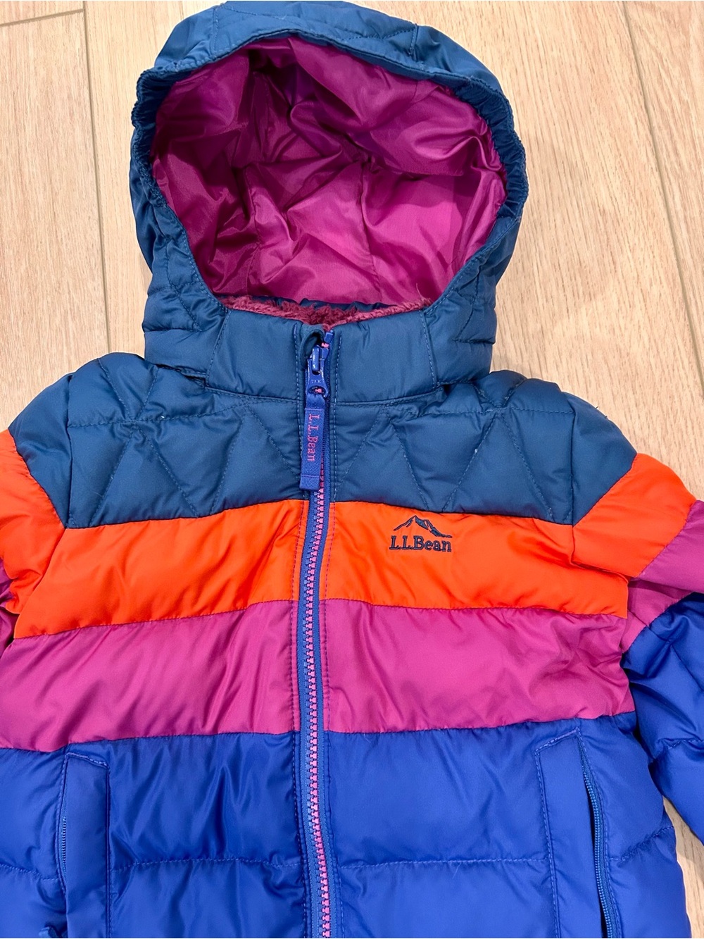 L.L. Bean Kids Colorblock Down Jacket - Picture 3 of 5